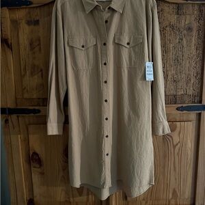 Style & Co. Tan Shirt Dress